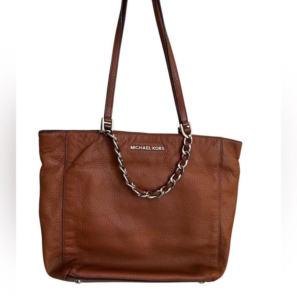 Michael Kors Chestnut Pebbled Leather Tote Bag